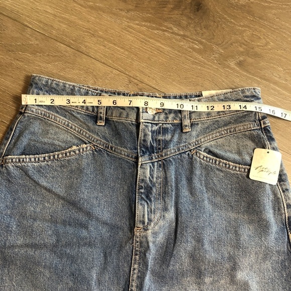 Free People We The Free Come As You Are Denim Maxi Skirt Size 4 Mid Rise NWT - Picture 6 of 14